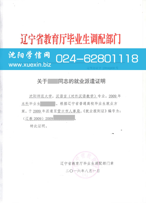 沈阳师范大学报到证丢失补办
